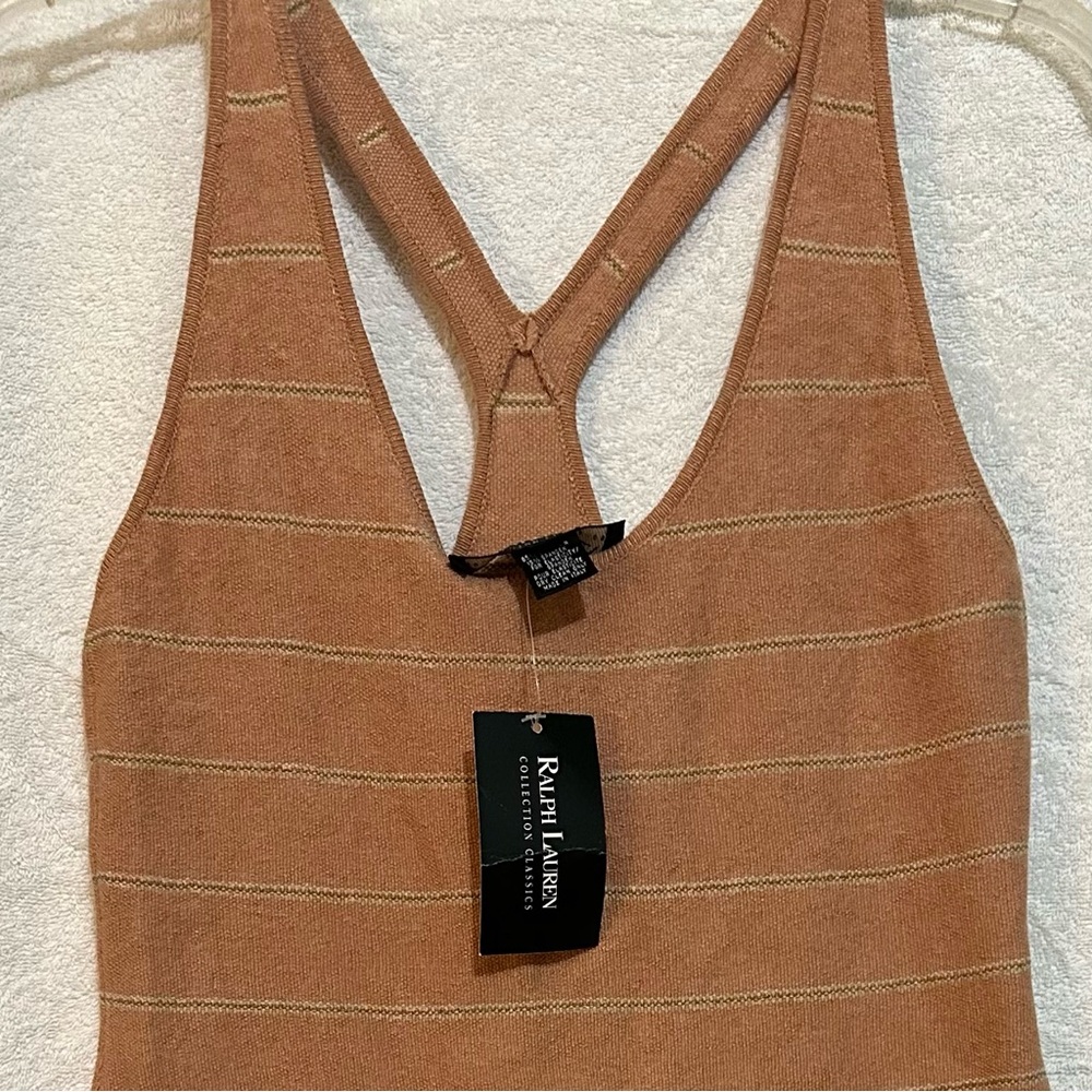 Ralph Lauren Knit Tank Dress – Medium – Rust Ribbed Racerback  NWT